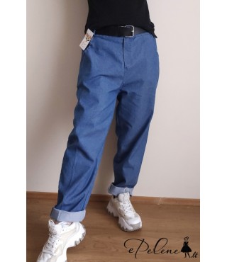 Naujos džinso tipo kelnės su diržu